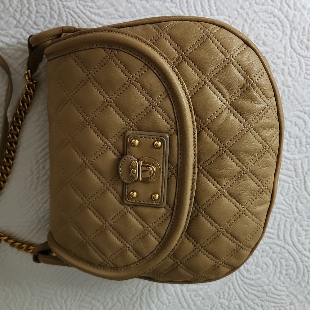 Marc Jacobs quilted camel shoulder bag